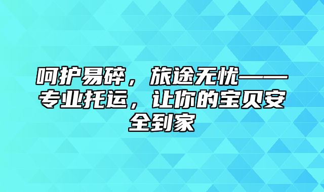 呵护易碎，旅途无忧——专业托运，让你的宝贝安全到家