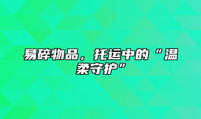 易碎物品，托运中的“温柔守护”