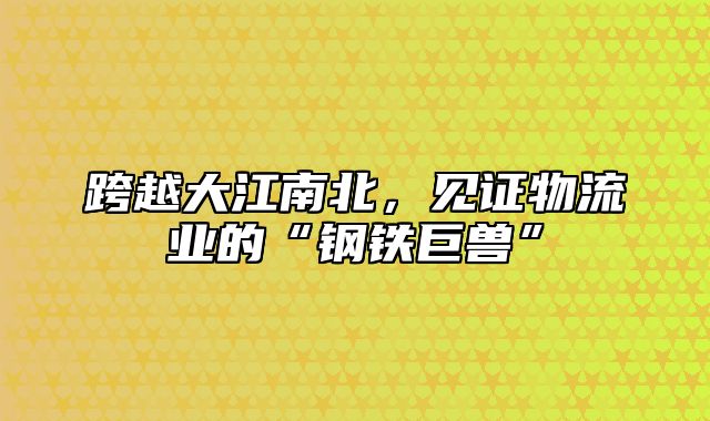 跨越大江南北，见证物流业的“钢铁巨兽”