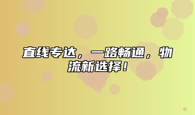 直线专达，一路畅通，物流新选择！