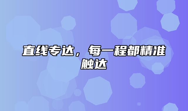 直线专达，每一程都精准触达