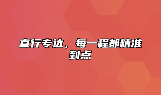 直行专达，每一程都精准到点