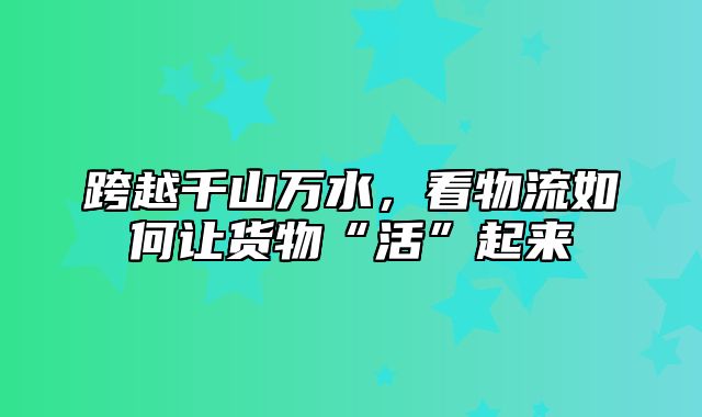 跨越千山万水，看物流如何让货物“活”起来
