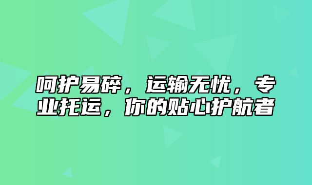 呵护易碎，运输无忧，专业托运，你的贴心护航者