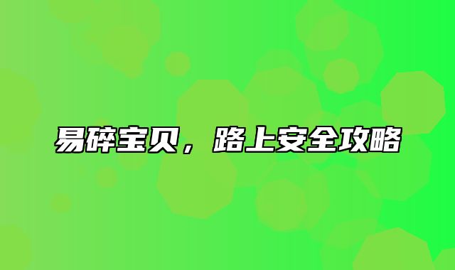 易碎宝贝，路上安全攻略