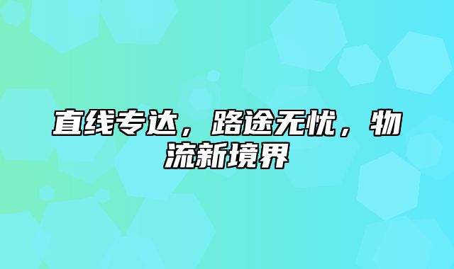 直线专达，路途无忧，物流新境界