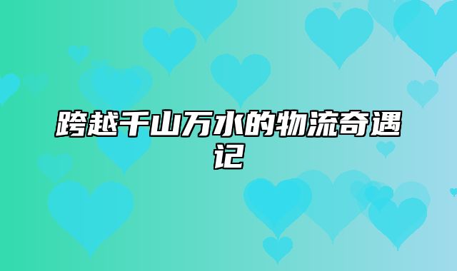 跨越千山万水的物流奇遇记